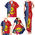 Kiribati Independence Day Family Matching Tank Maxi Dress and Hawaiian Shirt Kiribati Map With Flag Color