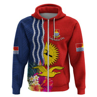 Personalised Kiribati Independence Day Hoodie Kiribati Map With Flag Color LT03 Zip Hoodie Red - Polynesian Pride