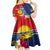 Kiribati Independence Day Kid Short Sleeve Dress Kiribati Map With Flag Color