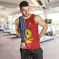 Personalised Kiribati Independence Day Men Tank Top Kiribati Map With Flag Color LT03 Red - Polynesian Pride