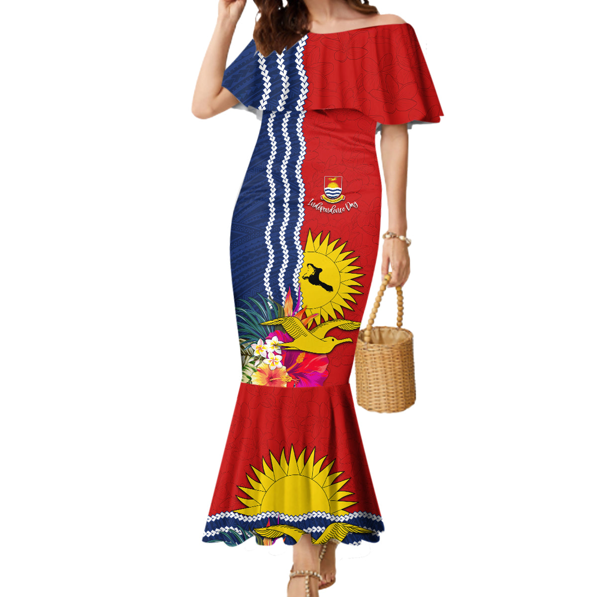 Kiribati Independence Day Mermaid Dress Kiribati Map With Flag Color