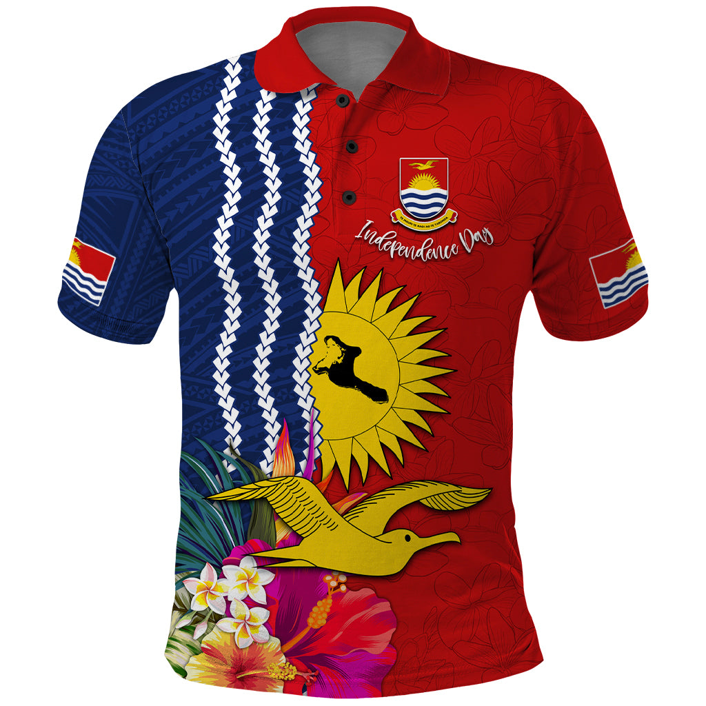 Personalised Kiribati Independence Day Polo Shirt Kiribati Map With Flag Color LT03 Red - Polynesian Pride