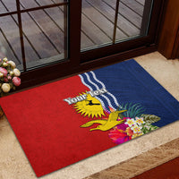 Personalised Kiribati Independence Day Rubber Doormat Kiribati Map With Flag Color LT03 - Polynesian Pride