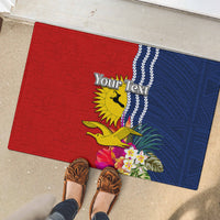 Personalised Kiribati Independence Day Rubber Doormat Kiribati Map With Flag Color LT03 - Polynesian Pride