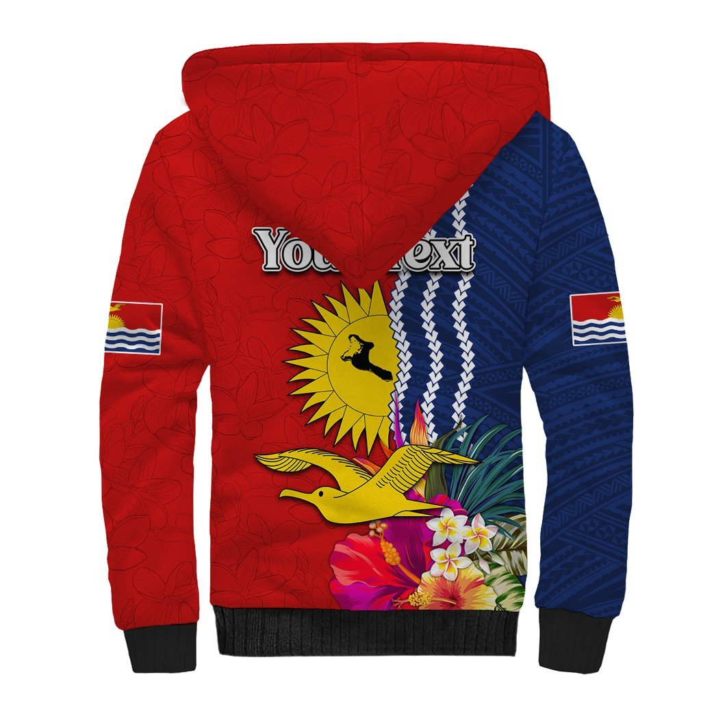 Personalised Kiribati Independence Day Sherpa Hoodie Kiribati Map With Flag Color LT03 - Polynesian Pride