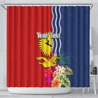 Personalised Kiribati Independence Day Shower Curtain Kiribati Map With Flag Color LT03 - Polynesian Pride