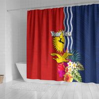 Personalised Kiribati Independence Day Shower Curtain Kiribati Map With Flag Color LT03 - Polynesian Pride