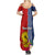 Kiribati Independence Day Summer Maxi Dress Kiribati Map With Flag Color