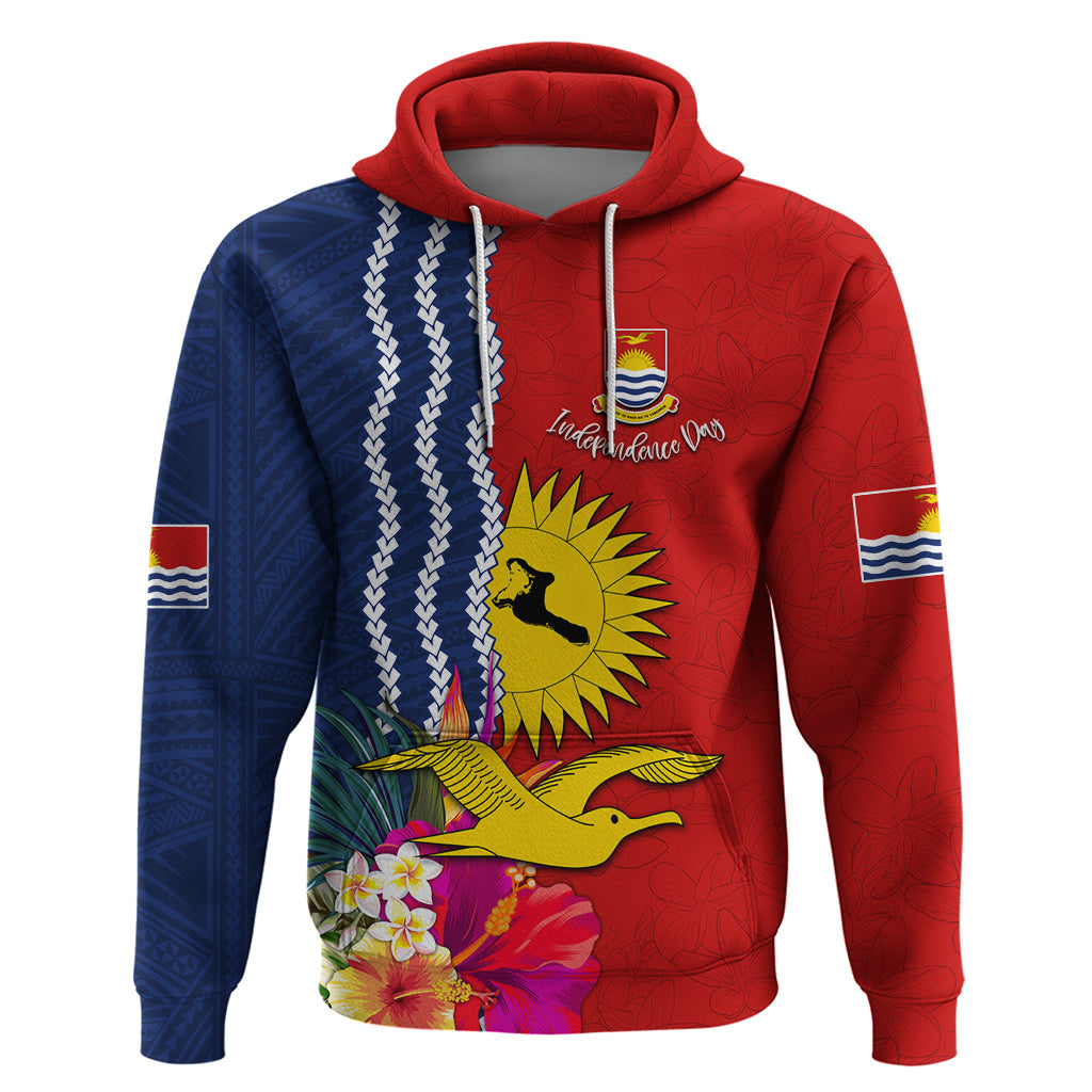 Personalised Kiribati Independence Day Zip Hoodie Kiribati Map With Flag Color LT03 Pullover Hoodie Red - Polynesian Pride