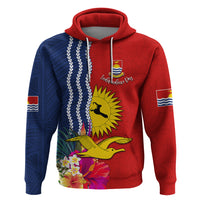 Personalised Kiribati Independence Day Zip Hoodie Kiribati Map With Flag Color LT03 Pullover Hoodie Red - Polynesian Pride