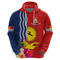 Personalised Kiribati Independence Day Zip Hoodie Kiribati Map With Flag Color LT03 - Polynesian Pride