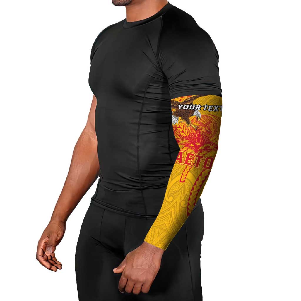 Personalized American Samoa Fautasi Race Arm Sleeves Aeto Pago Pago with Eagle Samoan Tribal Patterns LT03 - Polynesian Pride