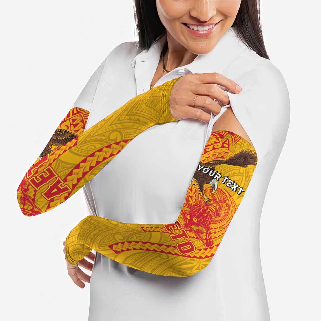 Personalized American Samoa Fautasi Race Arm Sleeves Aeto Pago Pago with Eagle Samoan Tribal Patterns LT03 - Polynesian Pride