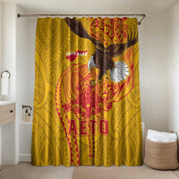 American Samoa Fautasi Race Bathroom Set Aeto Pago Pago with Eagle Samoan Tribal Patterns LT03 Shower Curtain Only Multicolor - Polynesian Pride
