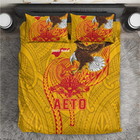 American Samoa Fautasi Race Bedding Set Aeto Pago Pago with Eagle Samoan Tribal Patterns LT03 Multicolor - Polynesian Pride