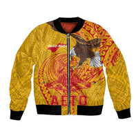 Personalized American Samoa Fautasi Race Bomber Jacket Aeto Pago Pago with Eagle Samoan Tribal Patterns LT03 Unisex Multicolor - Polynesian Pride