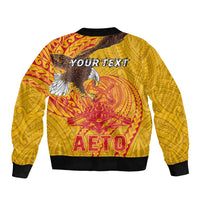 Personalized American Samoa Fautasi Race Bomber Jacket Aeto Pago Pago with Eagle Samoan Tribal Patterns LT03 - Polynesian Pride