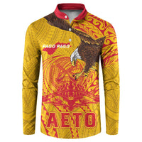 Personalized American Samoa Fautasi Race Button Sweatshirt Aeto Pago Pago with Eagle Samoan Tribal Patterns LT03 Multicolor - Polynesian Pride