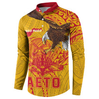 Personalized American Samoa Fautasi Race Button Sweatshirt Aeto Pago Pago with Eagle Samoan Tribal Patterns LT03 - Polynesian Pride