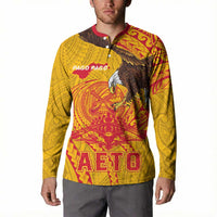 Personalized American Samoa Fautasi Race Button Sweatshirt Aeto Pago Pago with Eagle Samoan Tribal Patterns LT03 - Polynesian Pride