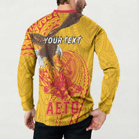 Personalized American Samoa Fautasi Race Button Sweatshirt Aeto Pago Pago with Eagle Samoan Tribal Patterns LT03 - Polynesian Pride
