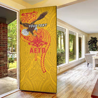 Personalized American Samoa Fautasi Race Door Cover Aeto Pago Pago with Eagle Samoan Tribal Patterns LT03 - Polynesian Pride