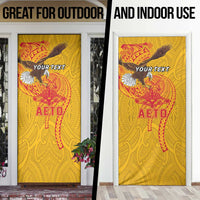 Personalized American Samoa Fautasi Race Door Cover Aeto Pago Pago with Eagle Samoan Tribal Patterns LT03 - Polynesian Pride