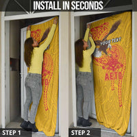 Personalized American Samoa Fautasi Race Door Cover Aeto Pago Pago with Eagle Samoan Tribal Patterns LT03 - Polynesian Pride