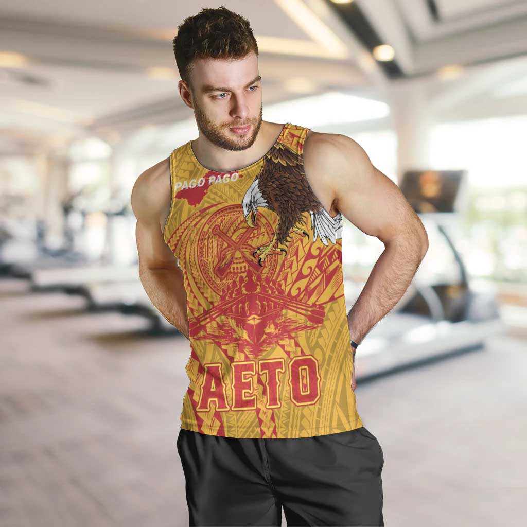 Personalized American Samoa Fautasi Race Men Tank Top Aeto Pago Pago with Eagle Samoan Tribal Patterns LT03 Multicolor - Polynesian Pride