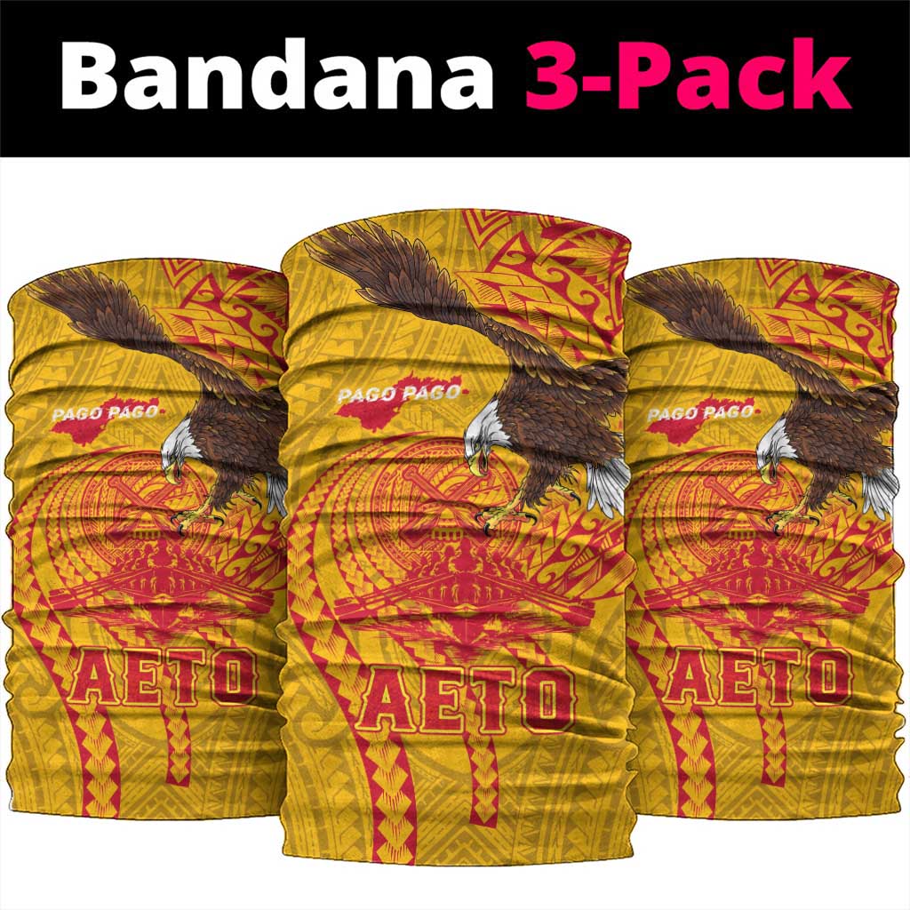 American Samoa Fautasi Race Neck Gaiter Aeto Pago Pago with Eagle Samoan Tribal Patterns LT03 package One Size: 25*50cm Multicolor - Polynesian Pride
