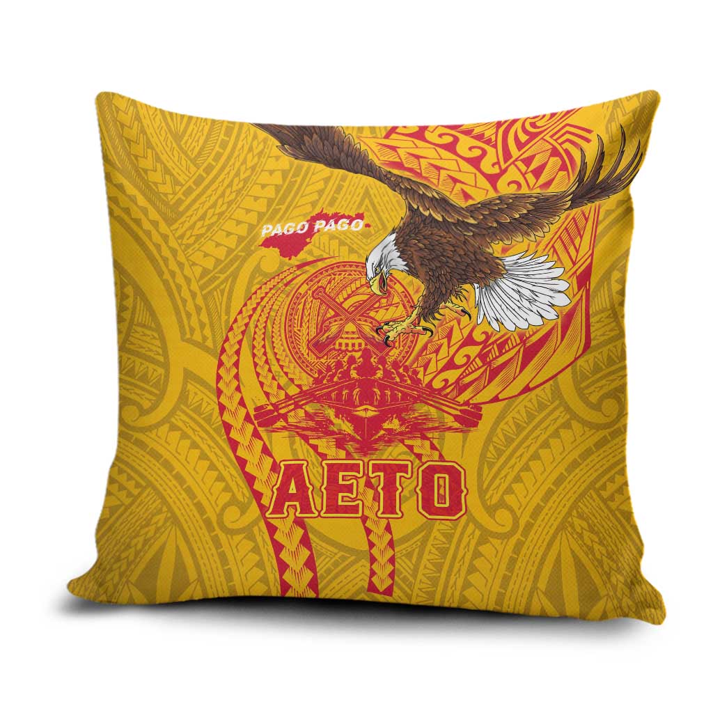American Samoa Fautasi Race Pillow Cover Aeto Pago Pago with Eagle Samoan Tribal Patterns LT03 Multicolor - Polynesian Pride