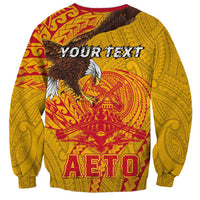 Personalized American Samoa Fautasi Race Sweatshirt Aeto Pago Pago with Eagle Samoan Tribal Patterns LT03 - Polynesian Pride