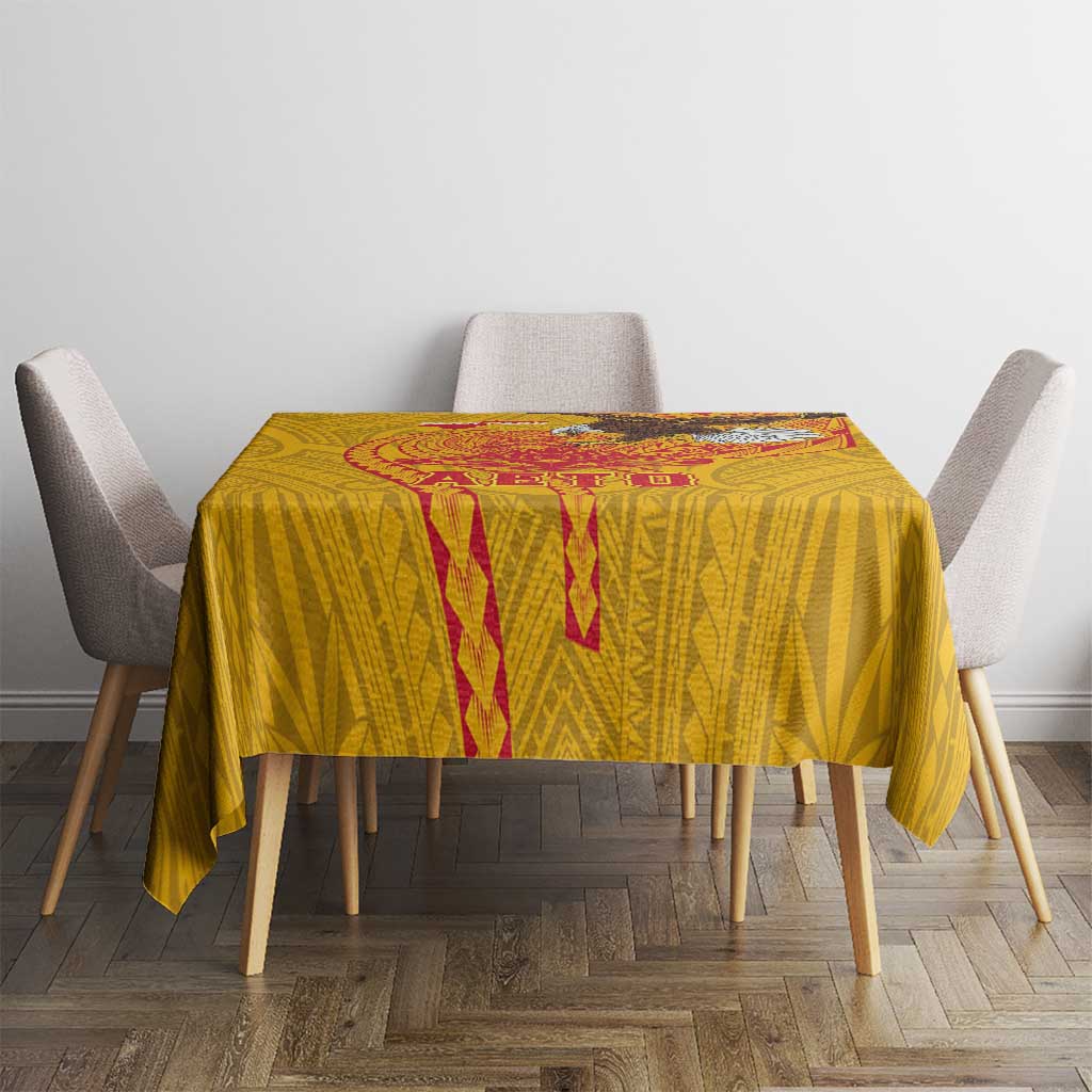 American Samoa Fautasi Race Tablecloth Aeto Pago Pago with Eagle Samoan Tribal Patterns LT03 - Polynesian Pride