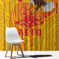 American Samoa Fautasi Race Window Curtain Aeto Pago Pago with Eagle Samoan Tribal Patterns LT03 - Polynesian Pride