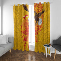 American Samoa Fautasi Race Window Curtain Aeto Pago Pago with Eagle Samoan Tribal Patterns LT03 With Grommets Multicolor - Polynesian Pride
