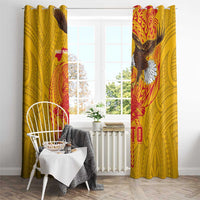 American Samoa Fautasi Race Window Curtain Aeto Pago Pago with Eagle Samoan Tribal Patterns LT03 - Polynesian Pride