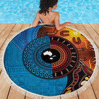 Fiji and Australia Together Beach Blanket Tapa Tribal Tattoo mix Aboriginal Pattern LT03 - Polynesian Pride