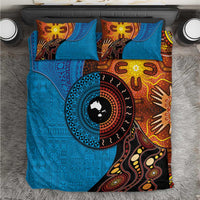Fiji and Australia Together Bedding Set Tapa Tribal Tattoo mix Aboriginal Pattern LT03 Black - Polynesian Pride