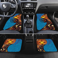 Fiji and Australia Together Car Mats Tapa Tribal Tattoo mix Aboriginal Pattern LT03 Set 4pcs Black - Polynesian Pride