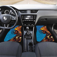 Fiji and Australia Together Car Mats Tapa Tribal Tattoo mix Aboriginal Pattern LT03 Set 2pcs - Front Black - Polynesian Pride