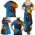 Fiji and Australia Together Family Matching Summer Maxi Dress and Hawaiian Shirt Tapa Tribal Tattoo mix Aboriginal Pattern