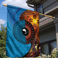 Fiji and Australia Together Garden Flag Tapa Tribal Tattoo mix Aboriginal Pattern LT03 - Polynesian Pride