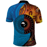 Fiji and Australia Together Polo Shirt Tapa Tribal Tattoo mix Aboriginal Pattern LT03 - Polynesian Pride