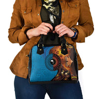 Fiji and Australia Together Shoulder Handbag Tapa Tribal Tattoo mix Aboriginal Pattern LT03 - Polynesian Pride