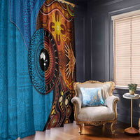 Fiji and Australia Together Window Curtain Tapa Tribal Tattoo mix Aboriginal Pattern LT03 - Polynesian Pride