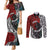 Tonga and New Zealand Together Couples Matching Mermaid Dress and Long Sleeve Button Shirt Tongan Kupesi Ngatu Tattoo and Maori Paua Shell Pattern