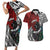 Tonga and New Zealand Together Couples Matching Short Sleeve Bodycon Dress and Hawaiian Shirt Tongan Kupesi Ngatu Tattoo and Maori Paua Shell Pattern