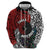 Tonga and New Zealand Together Zip Hoodie Tongan Kupesi Ngatu Tattoo and Maori Paua Shell Pattern