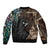 Samoa and New Zealand Together Bomber Jacket Siapo Motif and Maori Paua Shell Pattern