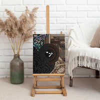 Samoa and New Zealand Together Canvas Wall Art Siapo Motif and Maori Paua Shell Pattern LT03 - Polynesian Pride